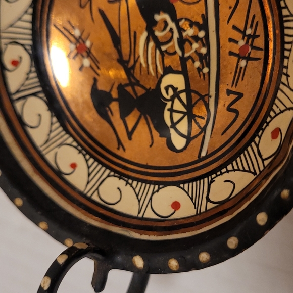 Vintage Hand Made Mini Copper Painted Dish with Handles - Picture 5 of 16